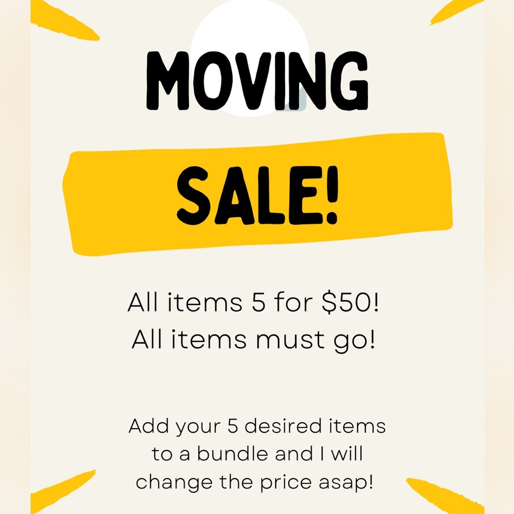 Moving sale